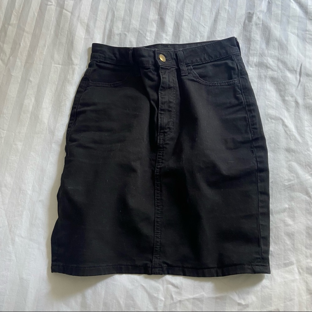 American Apparel black denim skirt XS